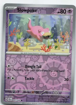 Slowpoke 057/142 Common Reverse Holo SV07: Stellar Crown NM Pokemon - Image 1