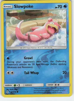Slowpoke 42/214 SM - Unbroken Bonds Common Reverse Holo MP Pokemon - Image 1
