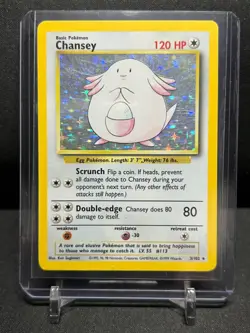 Chansey 3/102 Holo Rare Pokemon 1999 Unlimited Base Set MP - Image 1