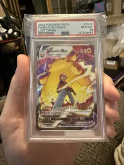 2022 POKEMON SWORD & SHIELD LOST ORIGIN #TG17 FULL ART/PIKACHU VMAX PSA 10 - Image 1