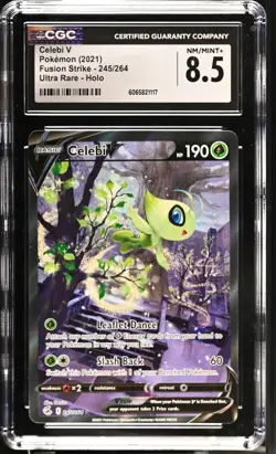 2021 Pokemon Celebi V Alternate Art 245/264 Fusion Strike Holo UR CGC 8.5 - Image 1
