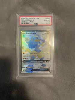 Pokemon 2019 Sun & Moon Hidden Fates Lucario GX SV64/SV94 PSA 10 Gem Mint - Image 1