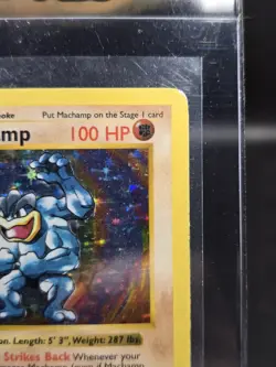 1999 Pokemon TCG Base Set 1st Edition Shadowless Holo Machamp 8/102 MP/HP - Image 3