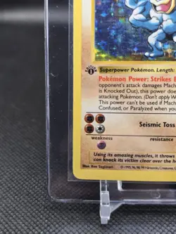 1999 Pokemon TCG Base Set 1st Edition Shadowless Holo Machamp 8/102 MP/HP - Image 5