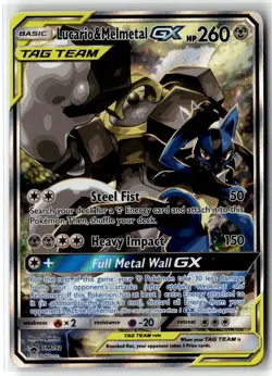 Lucario & Melmetal-GX ⭐ SM192 Holo Promo SM Black Star Promos 2017 Pokemon NM - Image 1