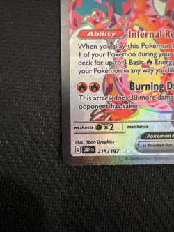 Pokemon TCG Charizard EX Obsidian Flames 215/197 Mint Condition - Image 5