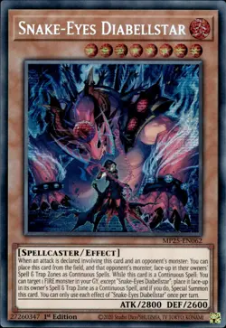 Snake-Eyes Diabellstar - Prismatic Secret Rare 1st Edition MP25-EN062 NM YuGiOh - Image 1
