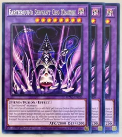 3x Earthbound Servant Geo Kraken 1st Edition Rare MZMI-EN030 Yu-Gi-Oh! - Image 1