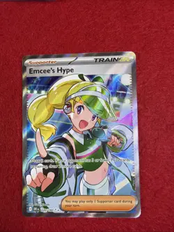 Pokemon Emcees Hype Full Art Destined Rivals Card 220/182 NM Condition - Image 1