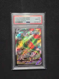 PSA 10 Rayquaza VMAX #101/159 GEM MT Crown Zenith Holo Pokemon Card - Image 1