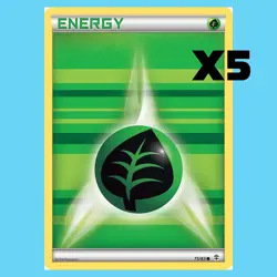 5x Grass Energy Pokemon Cards - 2016 XY Generations - Near Mint/Pack Fresh - Image 1