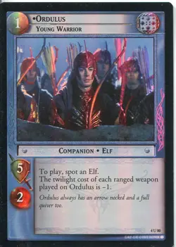 Lord Of The Rings CCG Foil Card TTT 4.U80 Ordulus, Young Warrior - Image 1