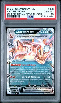 2025 POKEMON SVP EN-SV BLACK STAR PROMO #196 CHARIZARD EX PSA 10 - Image 1