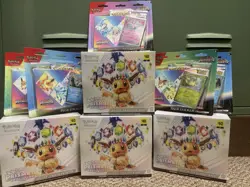 Pokemon Prismatic Evolutions ETB Lot Of 4 and 3 Pack Blister Lot Of 5 All Sealed - Image 1
