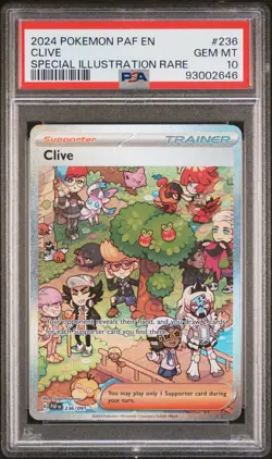 2024 POKEMON PAF EN-PALDEAN FATES SPECIAL ILLUSTRATION RARE #236 CLIVE PSA 10 - Image 1