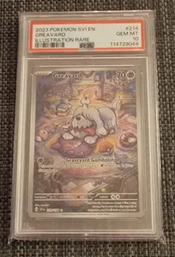 Greavard 214/198 PSA 10 Pokemon Scarlet & Violet Base 2023 Illustration Rare - Image 1