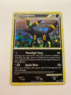 Umbreon 10/90 HGSS Undaunted Cracked Ice Holo Rare Promo Pokemon LP - Image 1