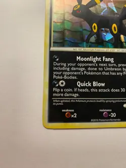 Umbreon 10/90 HGSS Undaunted Cracked Ice Holo Rare Promo Pokemon LP - Image 2