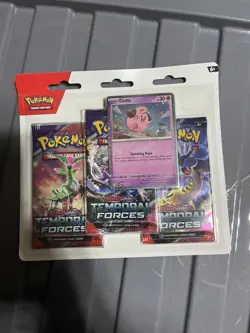 Pokemon TCG Temporal Forces Cleffa Triple Blister New & Sealed - Image 1
