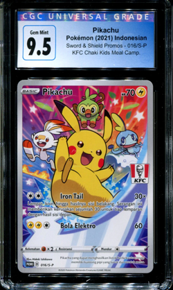 Pikachu - 016/S-P - CGC 9.5 - Sword & Shield Promos - Indonesian - KFC - Pokemon - Image 1