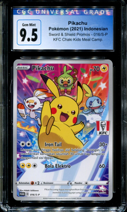 Pikachu - 016/S-P - CGC 9.5 - Sword & Shield Promos - Indonesian - KFC - Pokemon - Image 1