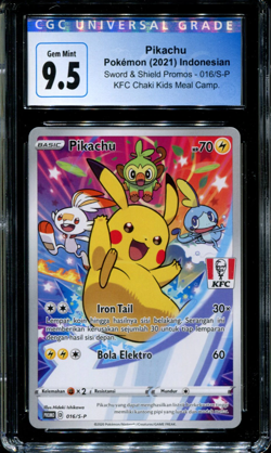 Pikachu - 016/S-P - CGC 9.5 - Sword & Shield Promos - Indonesian - KFC - Pokemon - Image 1