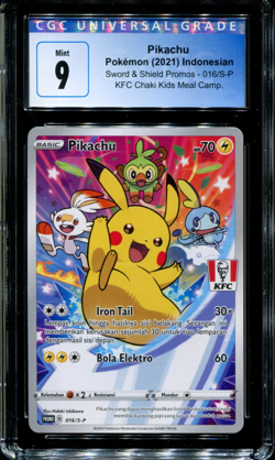 Pikachu - 016/S-P - CGC 9 - Sword & Shield Promos - Indonesian - KFC - Pokemon - - Image 1