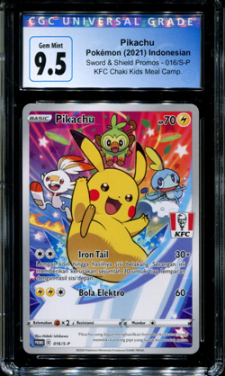 Pikachu - 016/S-P - CGC 9.5 - Sword & Shield Promos - Indonesian - KFC - Pokemon - Image 1