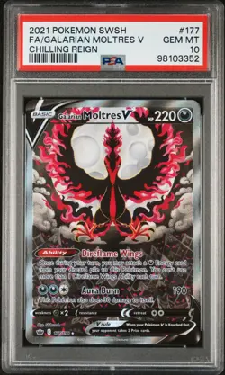 Pokemon TCG Galarian Moltres V 177/198 Chilling Reign Alternate Full Art PSA 10 - Image 1
