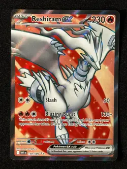2025 Pokemon Scarlet & Violet White Flare Reshiram EX Holo Secret Rare #158/86 - Image 1