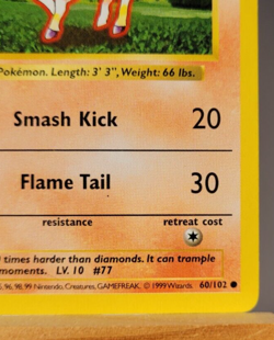 Ponyta 60/102 1st Edition Shadowless - Pokemon Base Set Vintage - NM - Image 4