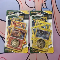 Pokemon TCG Evolving Skies Premium Checklane Blister Pack Emboar & Luxray SEALED - Image 1