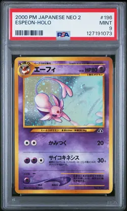 2000 POKEMON JPN NEO 2 #196 ESPEON-HOLO PSA 9 - Image 1