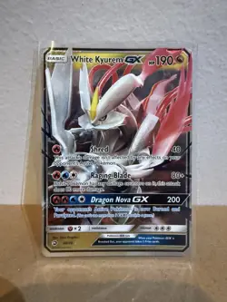 White Kyurem GX 48/70 Dragon Majesty Ultra Rare Pokemon TCG Half Art - Image 1