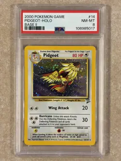 2000 Pokemon Base Set 2 Pidgeot Holo (PSA NM-MT 8) - Image 1
