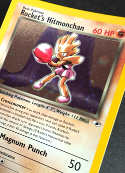 Pokemon TCG: Rocket's Hitmonchan 011/132 Gym Heroes WoTC Holo Rare with Swirl - Image 3