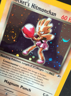 Pokemon TCG: Rocket's Hitmonchan 011/132 Gym Heroes WoTC Holo Rare with Swirl - Image 4