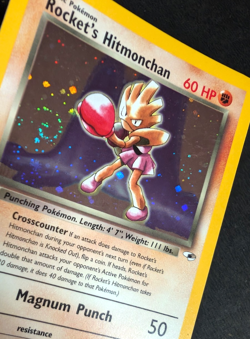 Pokemon TCG: Rocket's Hitmonchan 011/132 Gym Heroes WoTC Holo Rare with Swirl - Image 5