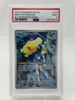 2025 POKEMON DRI EN-DESTINED RIVALS ILLUSTRATION RARE #193 MISTY'S PSYDUCK PSA 9 - Image 1