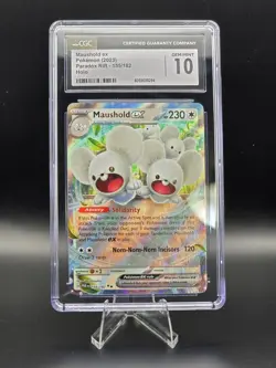 CGC 10 Maushold EX Holo SV04 155/182 Paradox Rift Pokemon Card English Graded - Image 1
