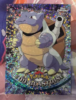 Topps Chrome Series 1 Blastoise #9 Holo Pokemon Card Sparkle Rare EBAY AUTHENTIC - Image 1