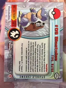 Topps Chrome Series 1 Blastoise #9 Holo Pokemon Card Sparkle Rare EBAY AUTHENTIC - Image 2