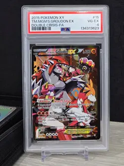 Pokemon Card 2015 XY Double Crisis Team Magma's Groudon EX Full Art 15/34 PSA 4 - Image 3