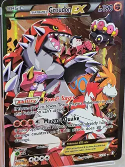 Pokemon Card 2015 XY Double Crisis Team Magma's Groudon EX Full Art 15/34 PSA 4 - Image 5