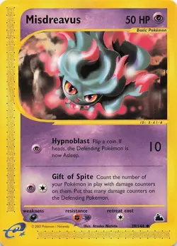 Pokemon Card - Misdreavus Skyridge 39/144 Uncommon - Image 1