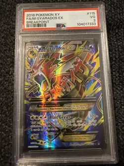 Pokemon TCG PSA 7 M Gyarados EX Full Art Holo Card 115/122 Breakpoint - Image 1