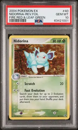 NIDORINA 40/112 | PSA 10 | EX Fire Red Leaf Green Reverse Graded Pokemon Card - Image 2