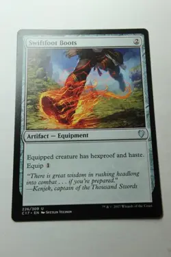 MTG Swiftfoot Boots x1- -Commander 2017-Lightly Played - Image 1