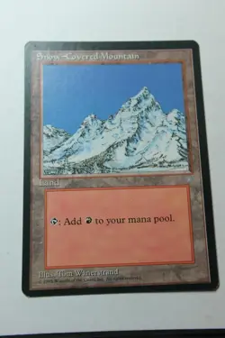 MTG Snow-Covered Mountain x1- -Ice Age-Lightly Played - Image 1