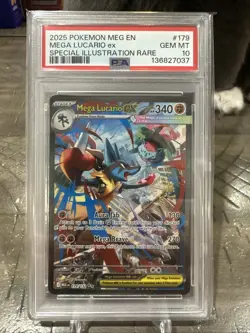 Pokemon 2025 Mega Lucario ex 179/132 SIR Mega Evolution GEM MINT PSA 10 - Image 1